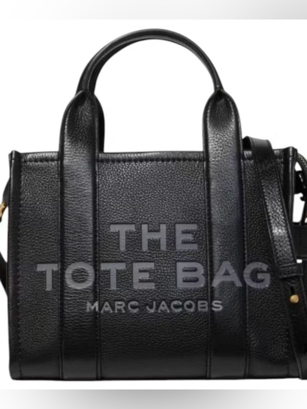 Marc Jacobs Black Pebbled Leather Tote with Top Handles